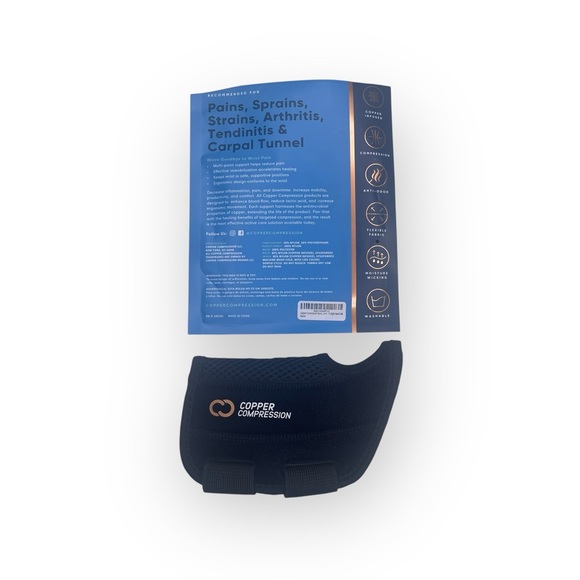 new Copper Compression ✪ Right Hand Wrist Brace ✪ Black ✪ Small Med ✪ Heal Pain - Picture 7 of 16